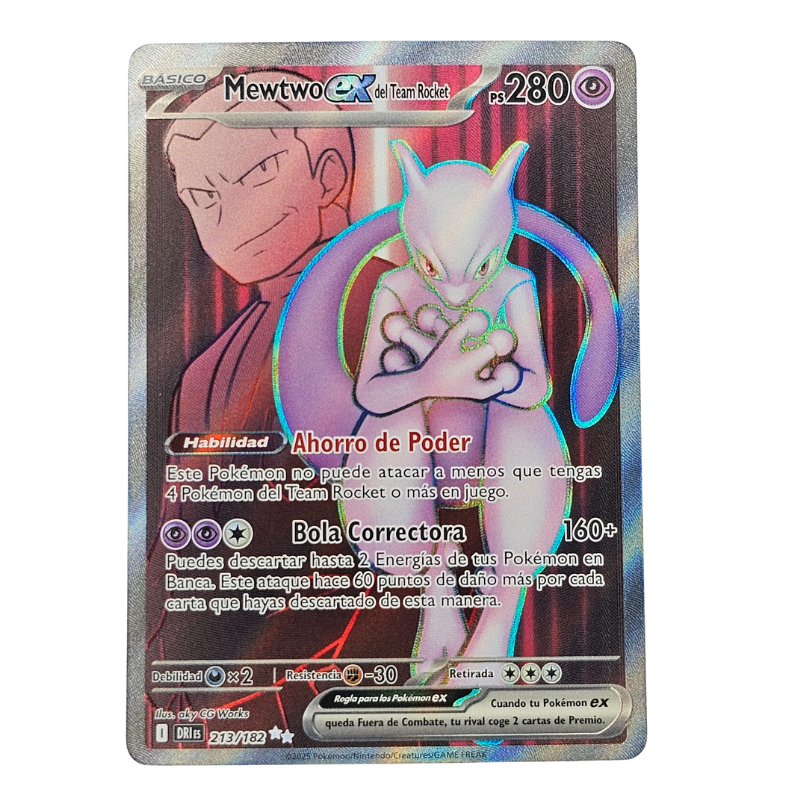 Mewtwo EX del Team Rocket #213 | Español - Una Carta Más
