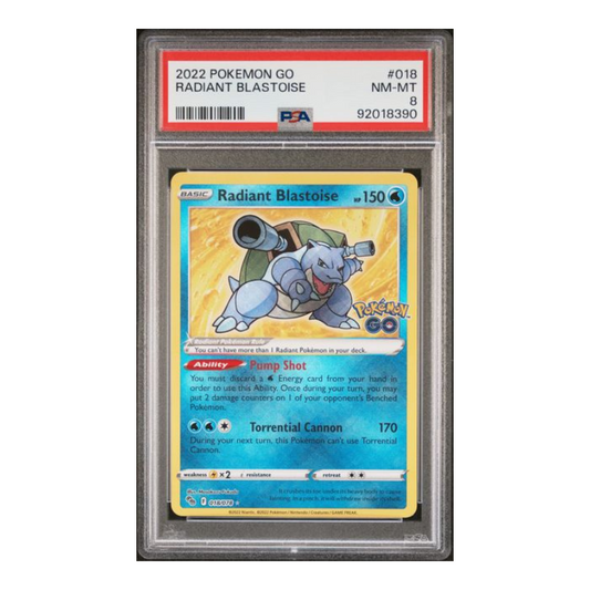 2022 POKEMON GO #018 RADIANT BLASTOISE | PSA 8 | Inglés - Una Carta Más