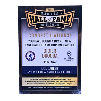 Didier Drogba Match Attax Hall of Fame Chelsea HOF 2 | Inglés