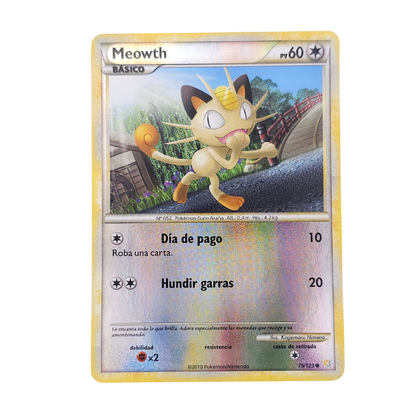 Meowth [Reverse Holo] #75 | HeartGold & SoulSilver 2010 | Spanish