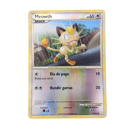 Meowth [Reverse Holo] #75 | HeartGold & SoulSilver 2010 | Spanish